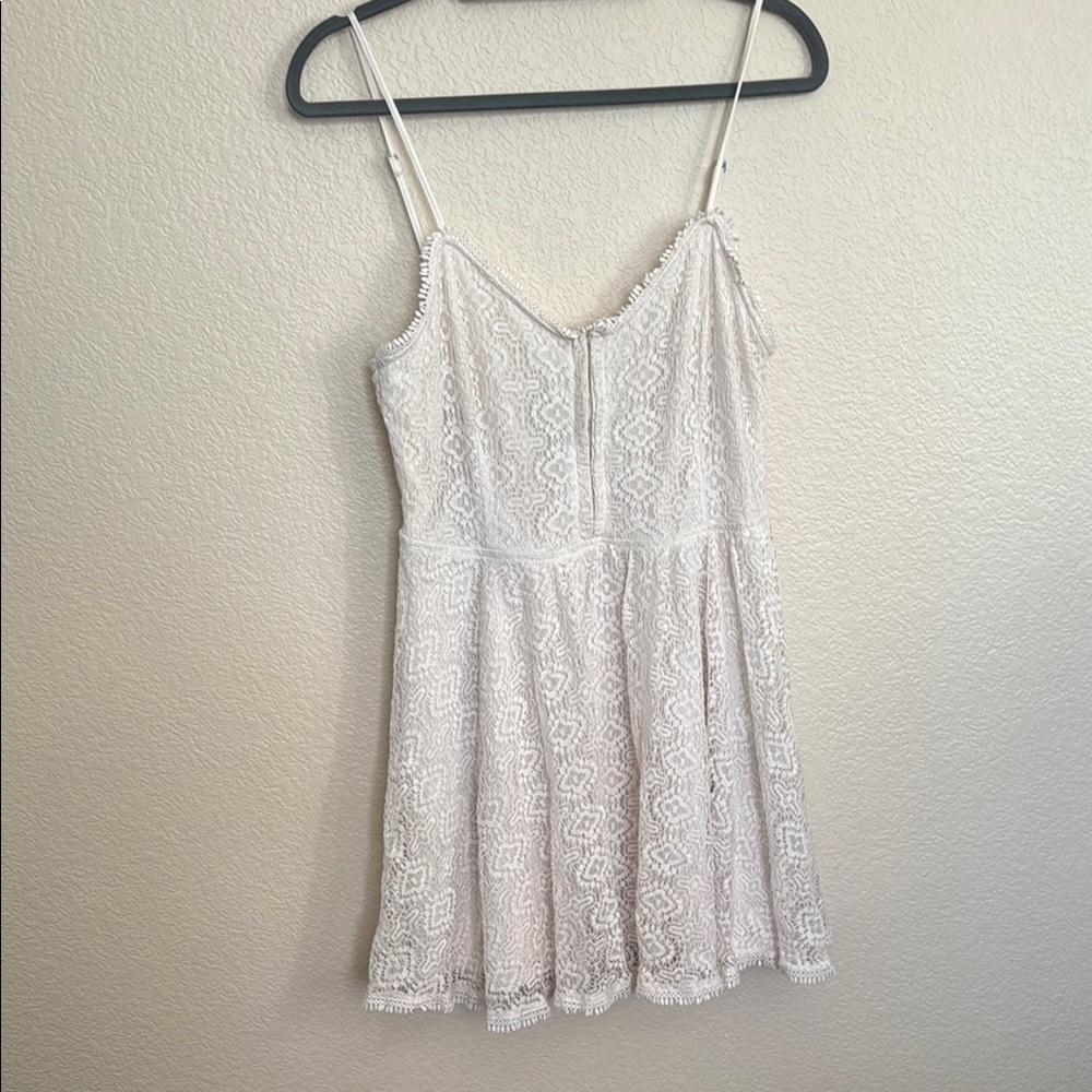 White Lace Spaghetti Strap Dress